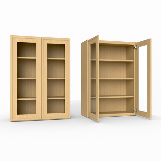 Slim Frame Shaker 48” H x 12” D Glass Door Wall Cabinet