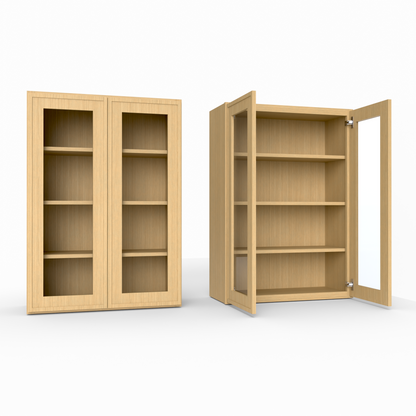 Slim Frame Shaker 42” H x 12” D Glass Door Wall Cabinet