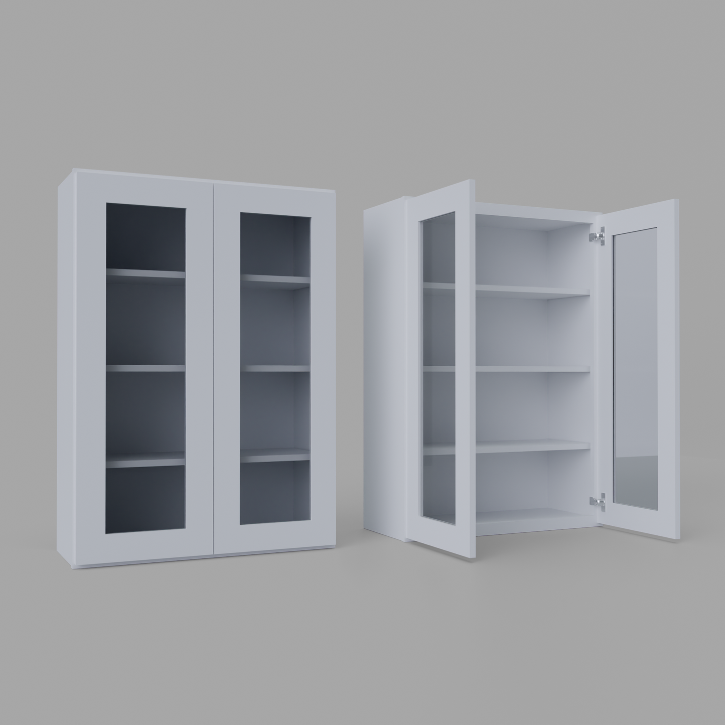 Shaker 42” H x 12” D Glass Door Wall Cabinet