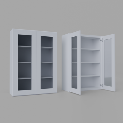 Shaker 42” H x 12” D Glass Door Wall Cabinet