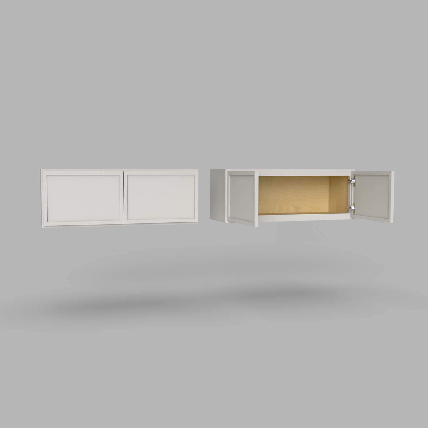 Slim Frame Shaker 12” H x 24” D Bridge / Over Fridge Wall Cabinet