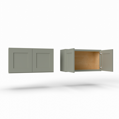 W3318 Shaker Wall Cabinet Sage Green