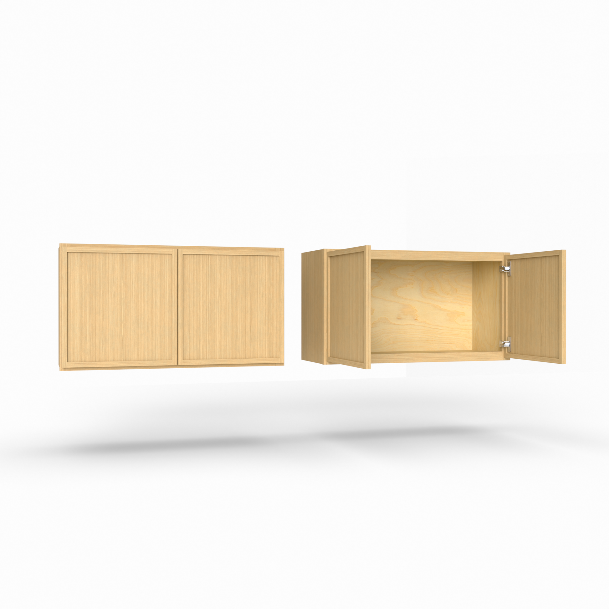 W3318 slim frame shaker wall cabinet rift white oak
