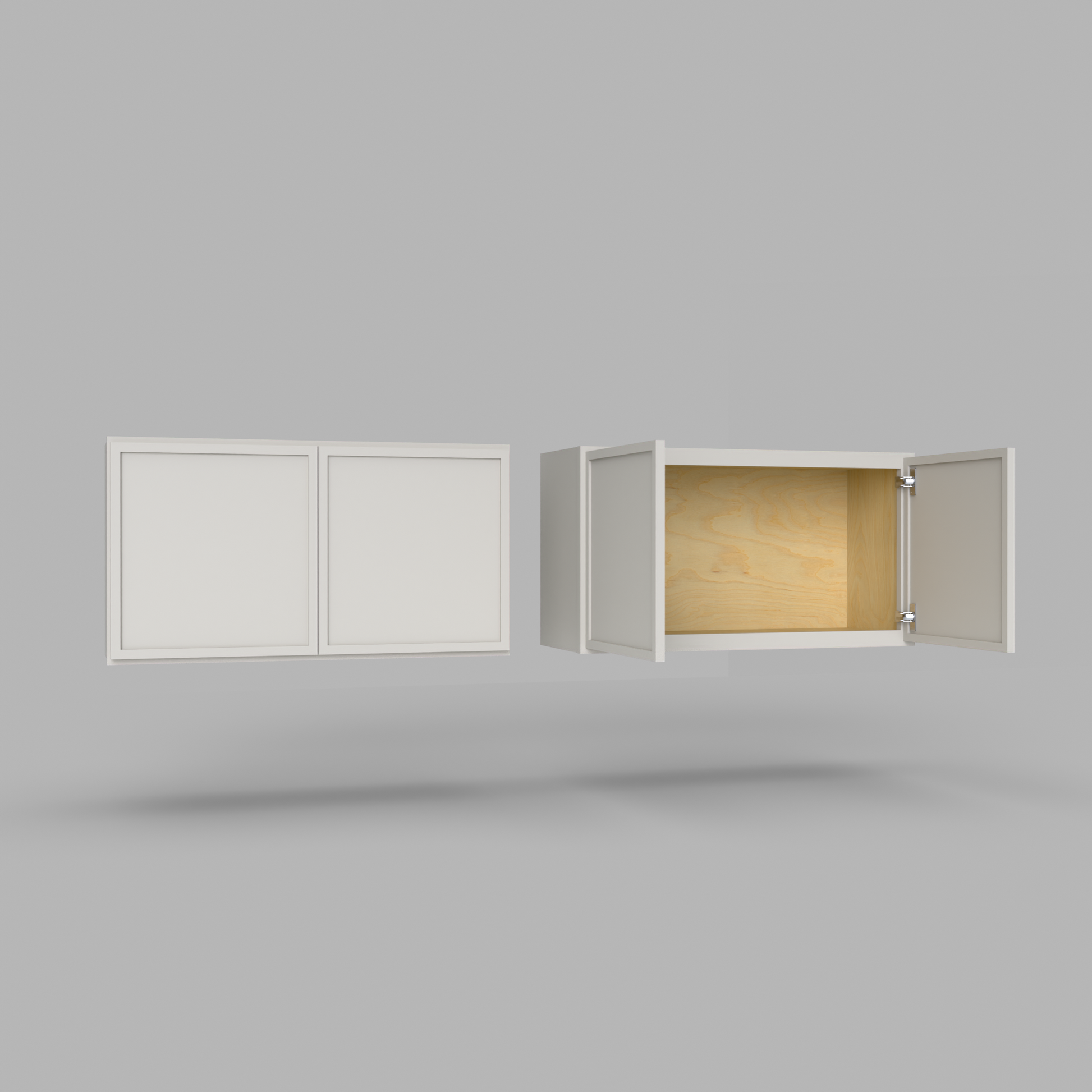 W3318 slim frame shaker wall cabinet off white cream
