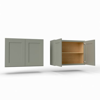 W3324 Shaker Wall Cabinet Sage Green