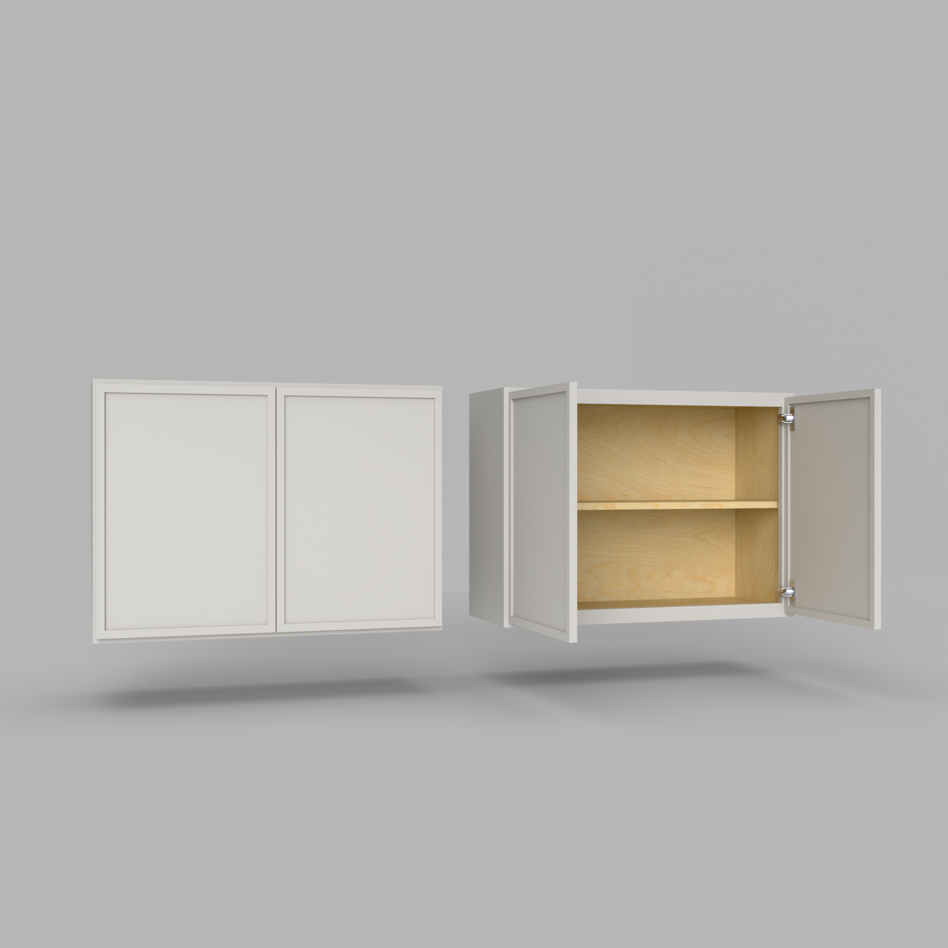 W3324 slim frame shaker wall cabinet off white cream
