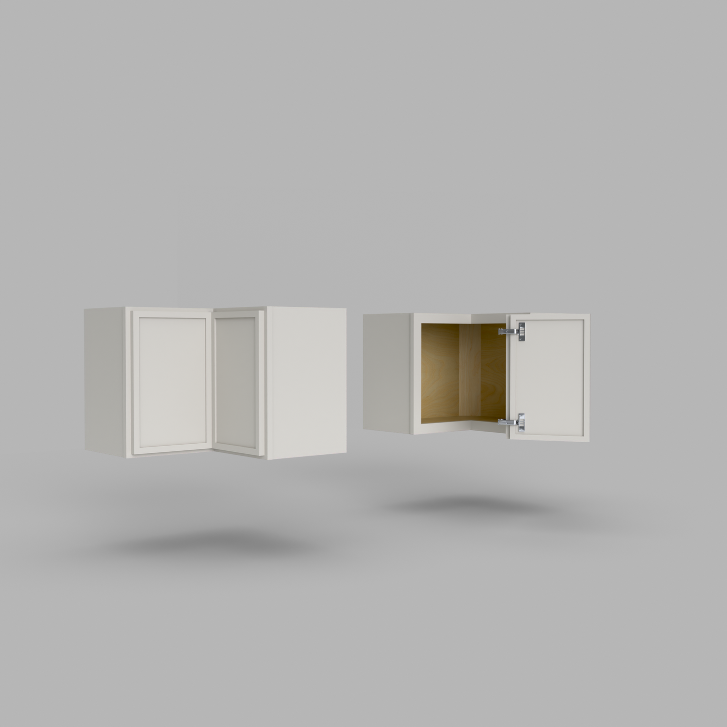 Slim Frame Shaker Easy Reach Corner Wall Cabinet