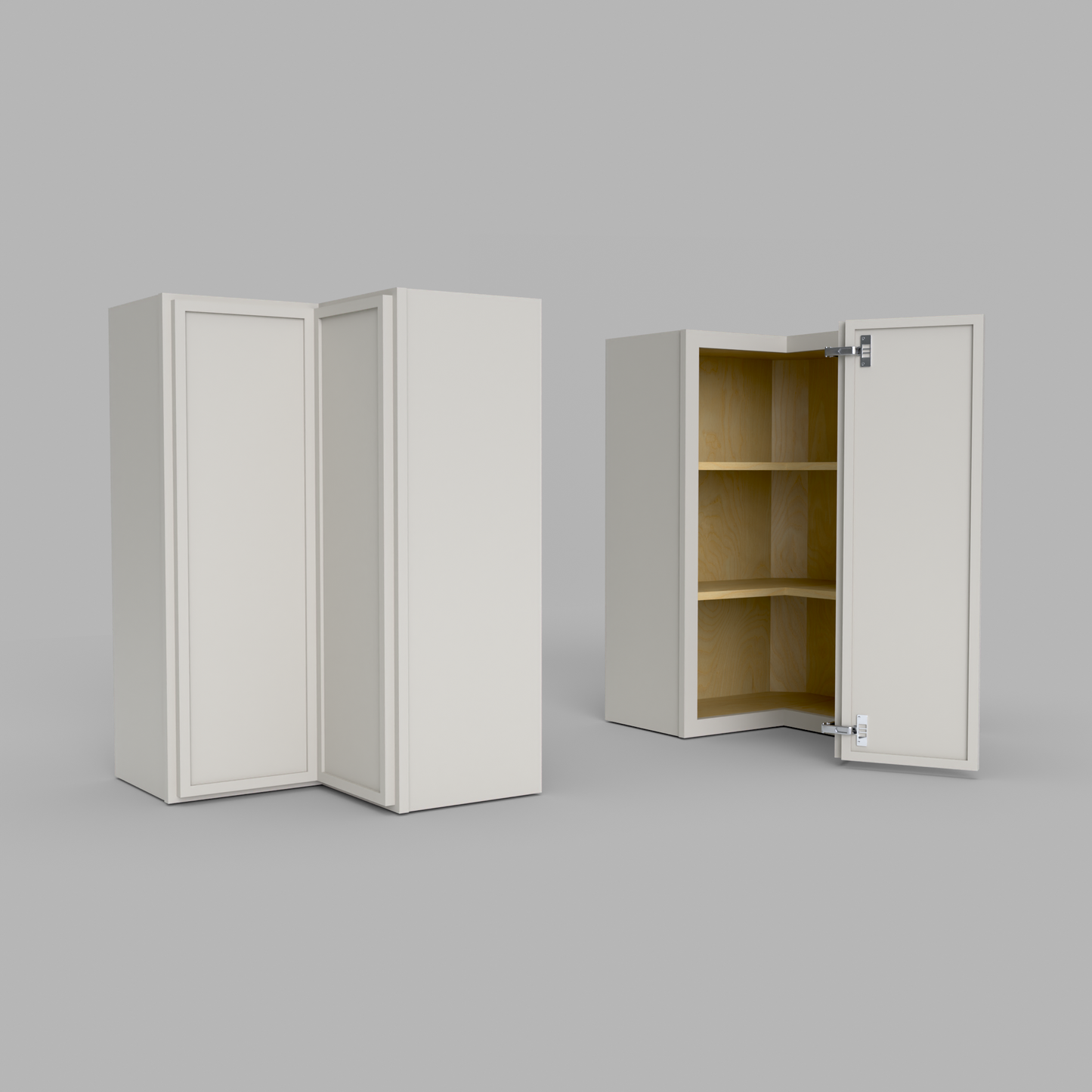 Slim Frame Shaker Easy Reach Corner Wall Cabinet