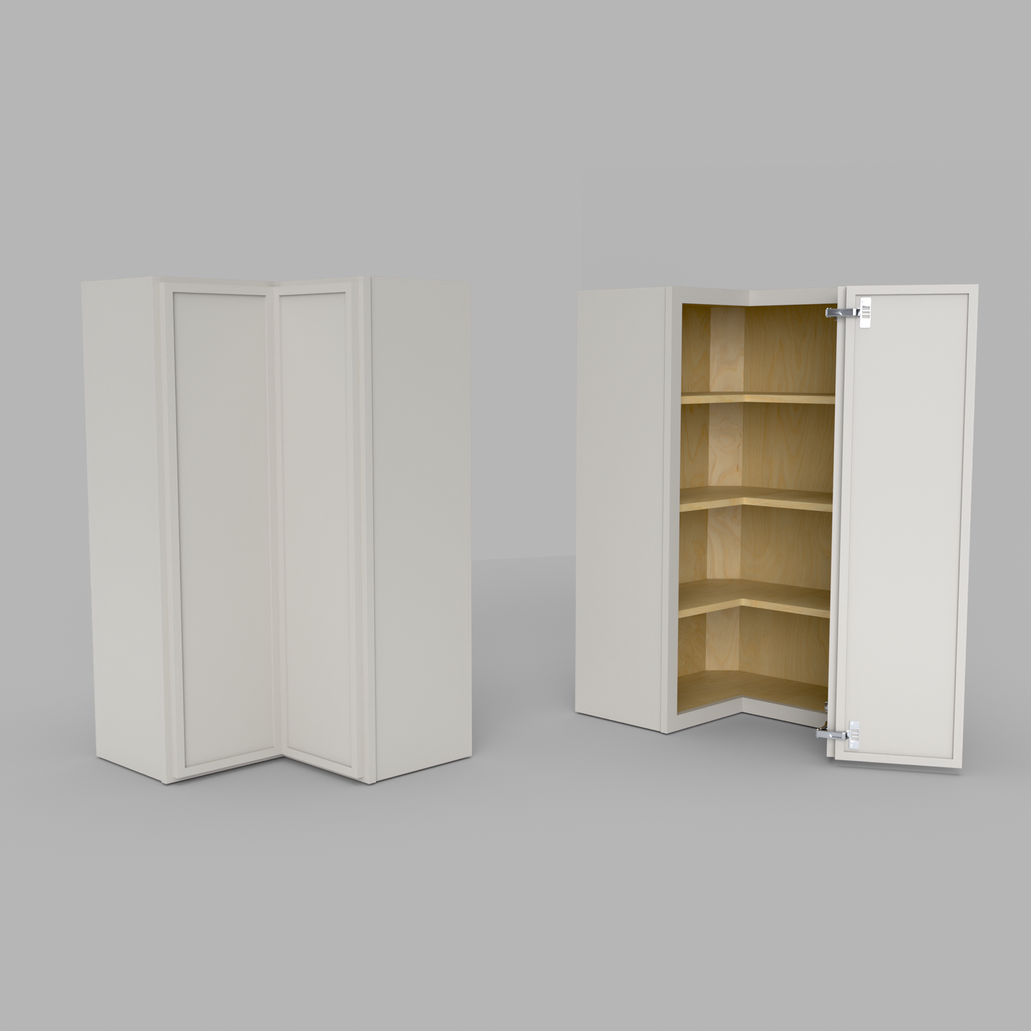 Slim Frame Shaker Easy Reach Corner Wall Cabinet
