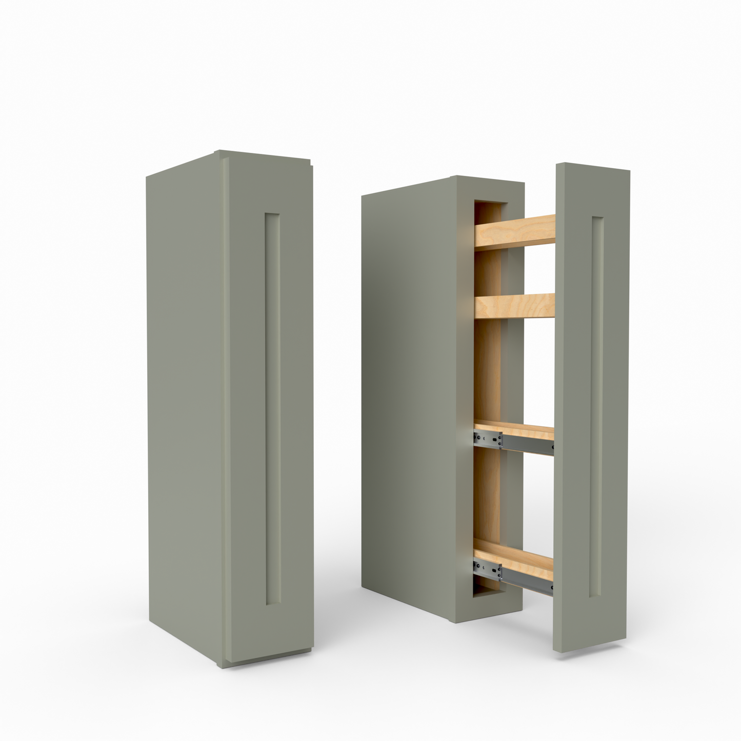 WSP6 spice drawer 6 inch wide Shaker Wall Cabinet Sage Green