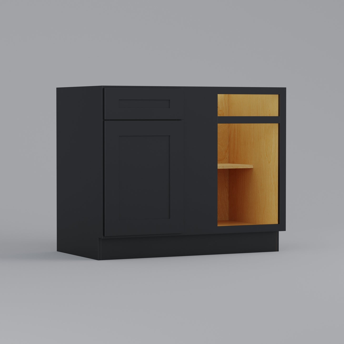 base blind corner shaker cabinet black