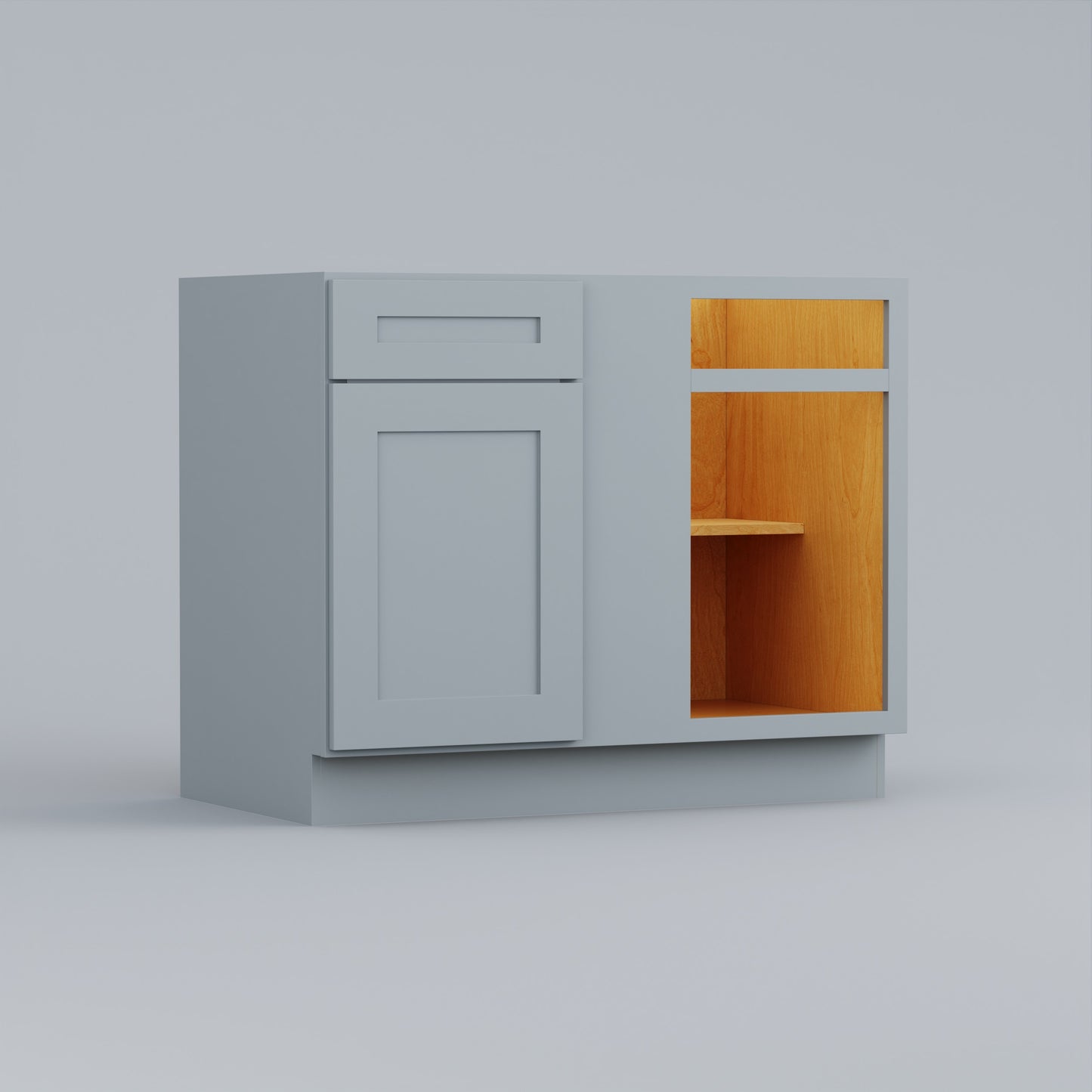 base blind corner shaker cabinet grey