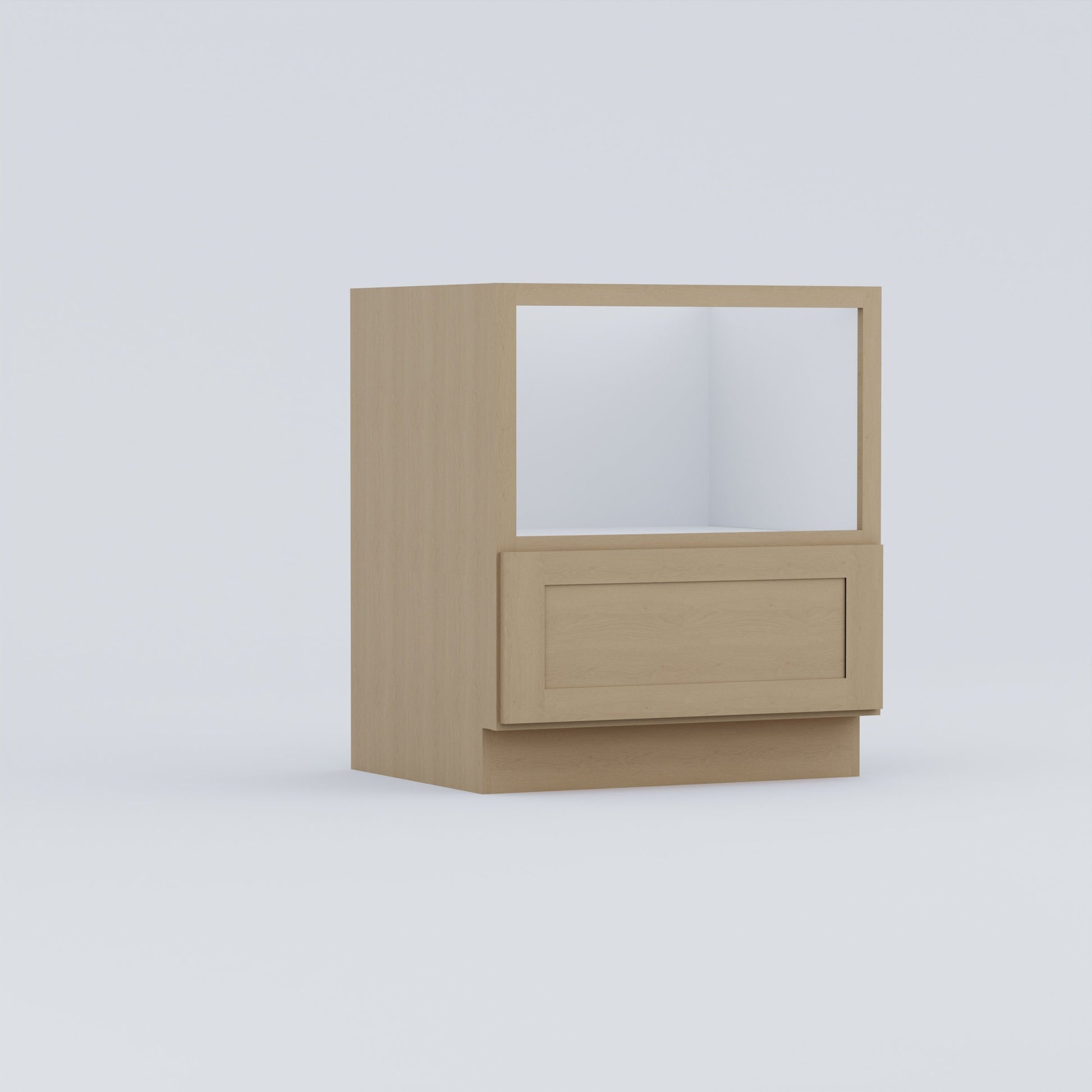 base microwave drawer shaker cabinet natural wood