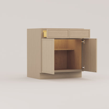 base slim frame shaker cabinet rift cut white oak