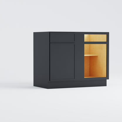 blind corner base slim frame shaker cabinet black