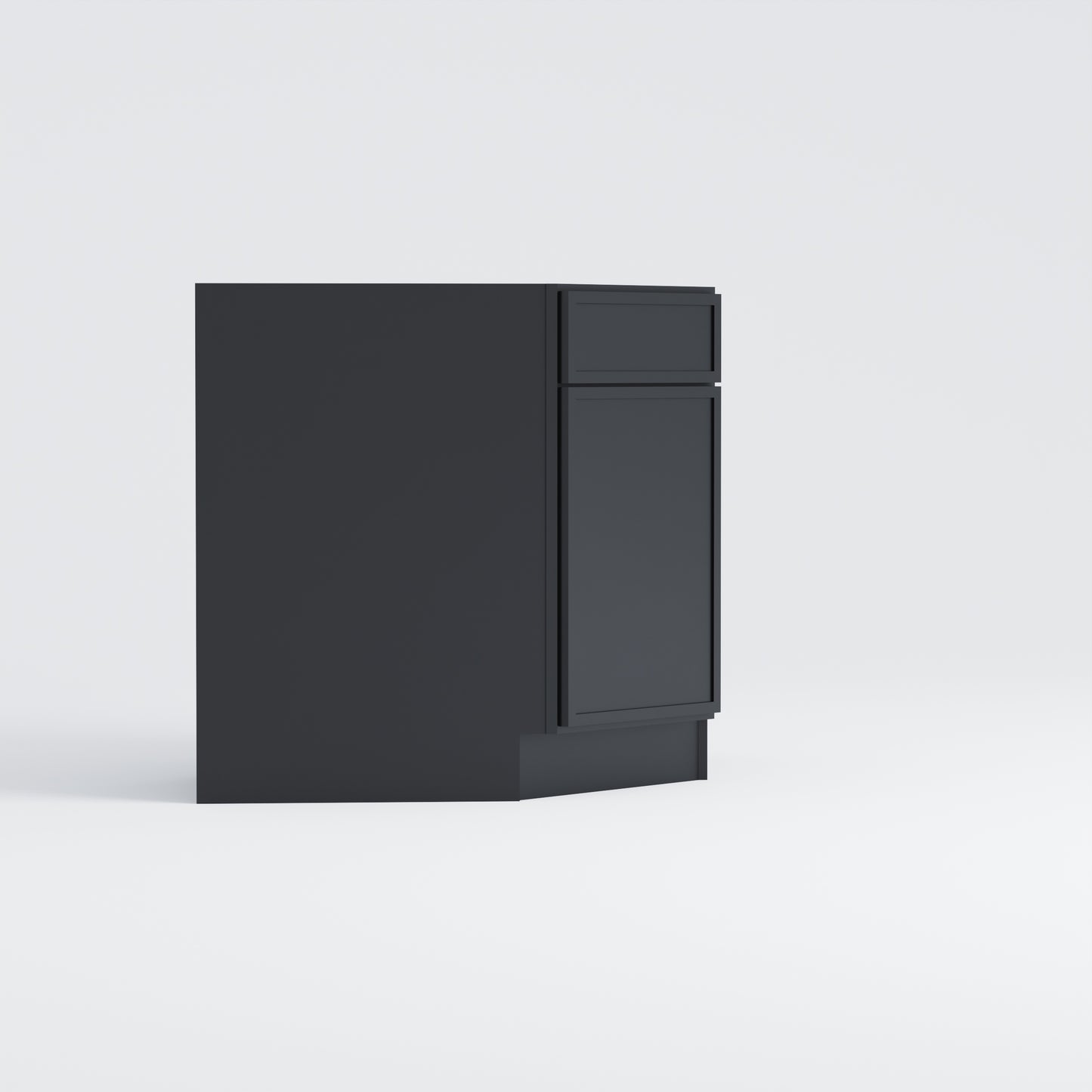 corner sink base slim frame shaker cabinet black