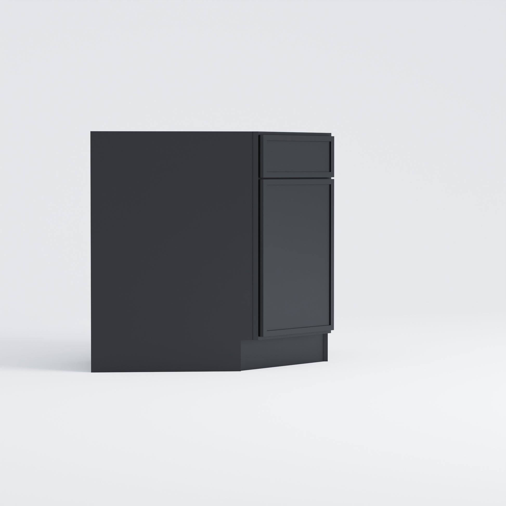 corner sink base slim frame shaker cabinet black