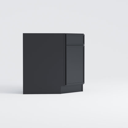 corner sink base slim frame shaker cabinet black