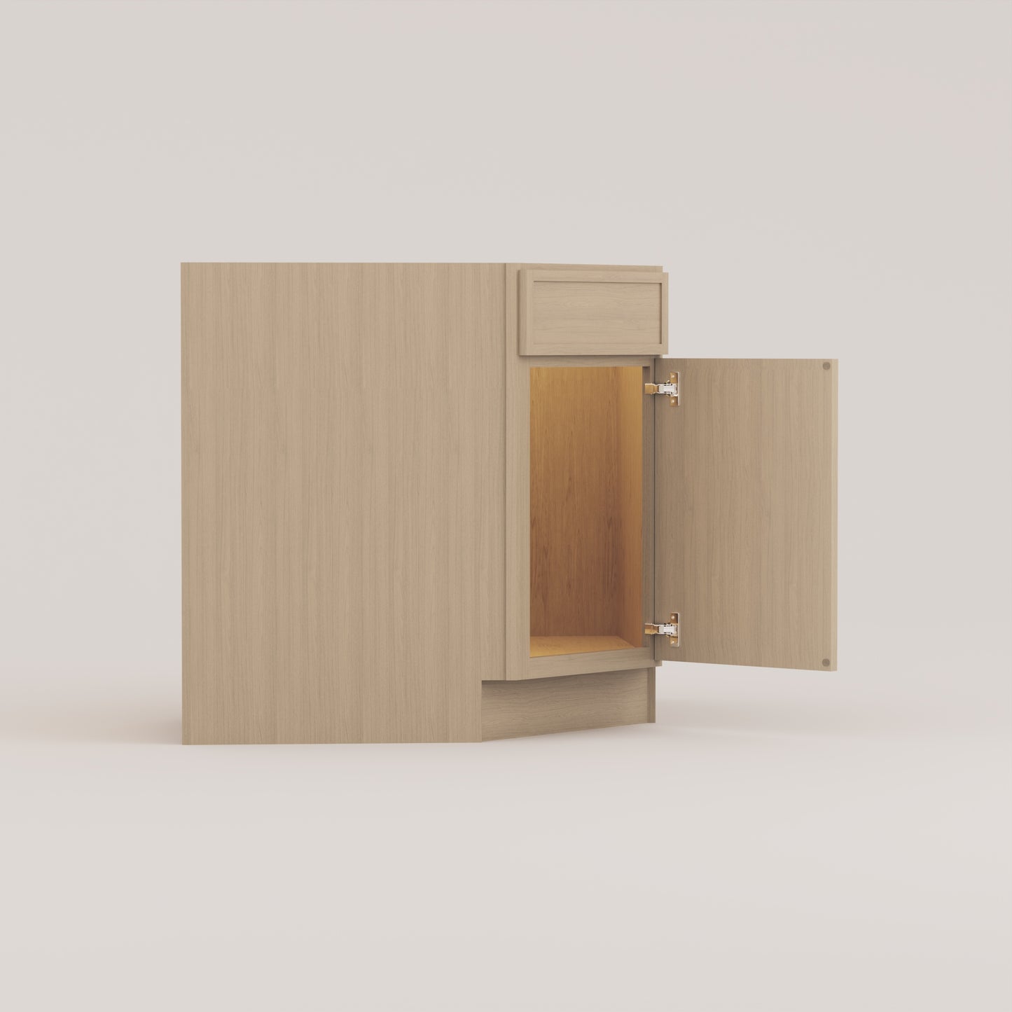 corner sink base slim frame shaker cabinet rift cut white oak