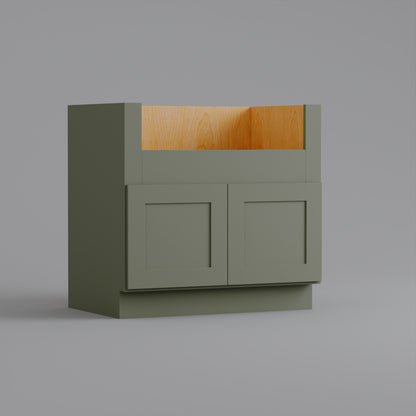 farm apron sink shaker cabinet sage green