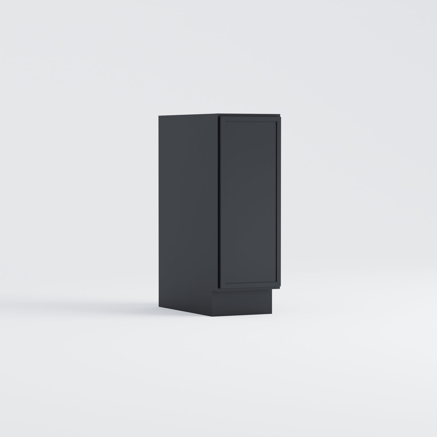 full height door base  slim frame shaker cabinet black