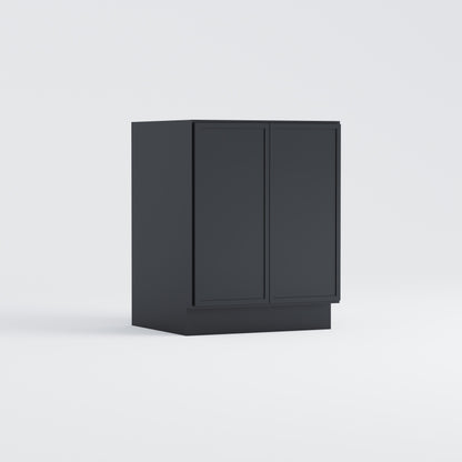full height door base  slim frame shaker cabinet black