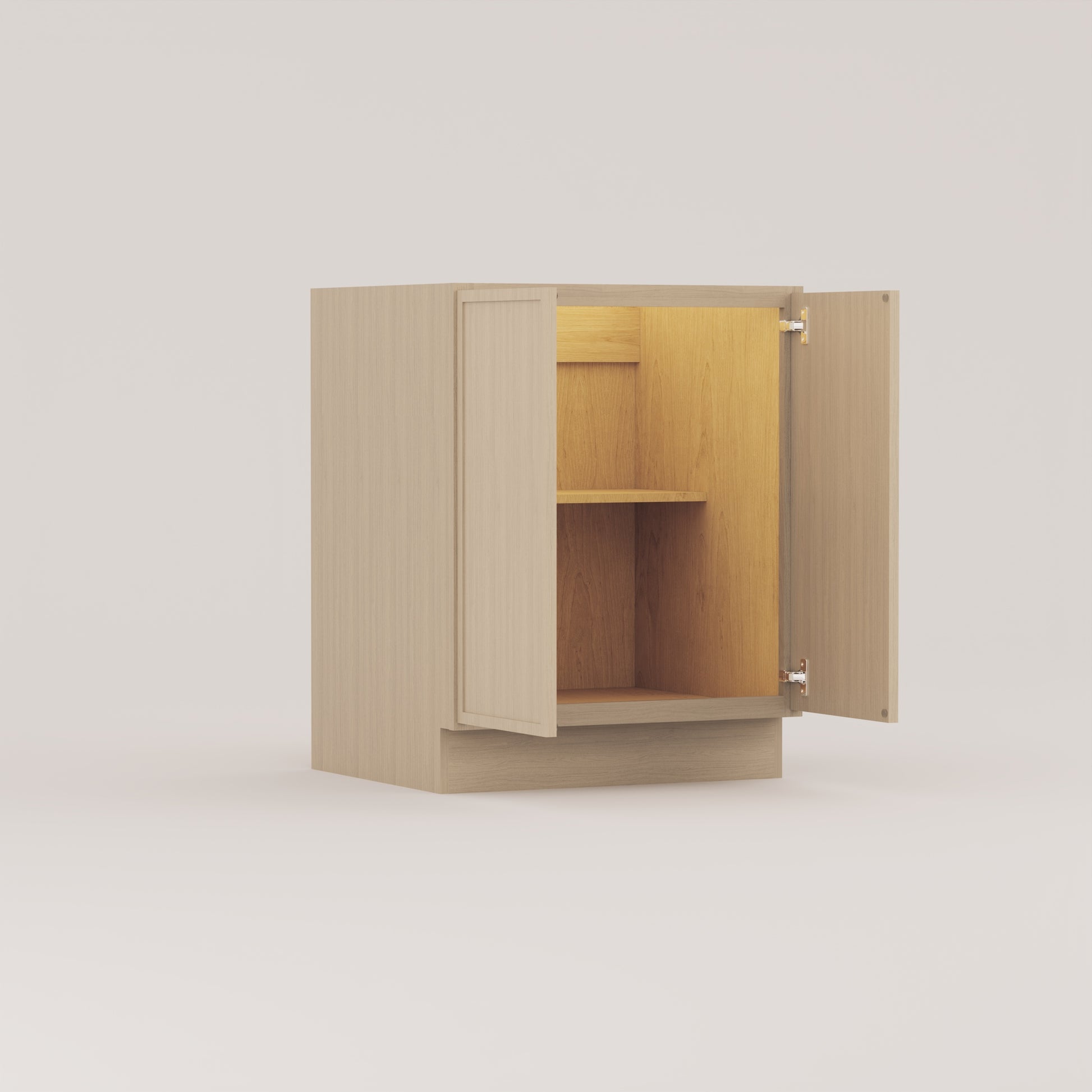 full height door base slim frame shaker cabinet rift cut white oak