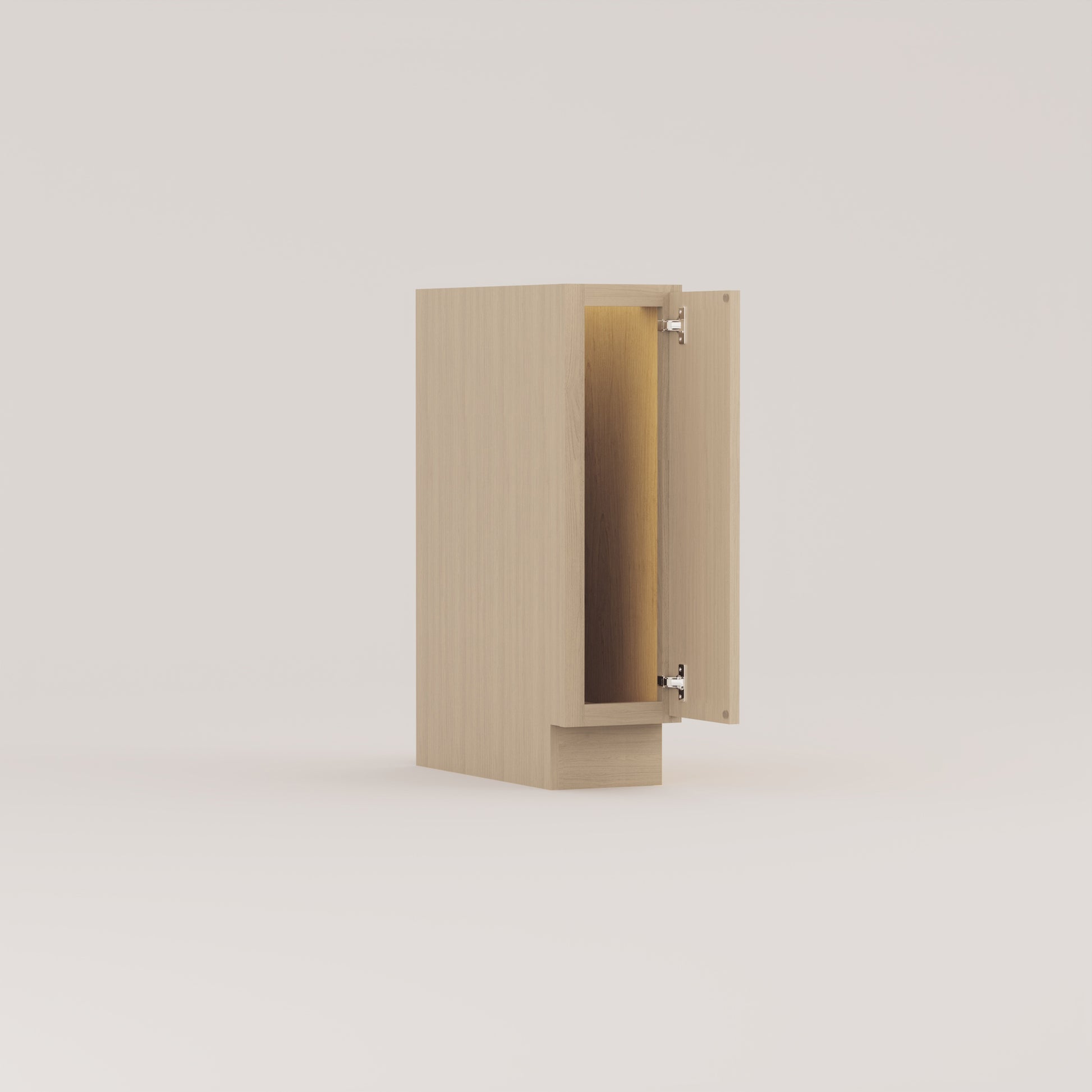full height door base slim frame shaker cabinet rift cut white oak