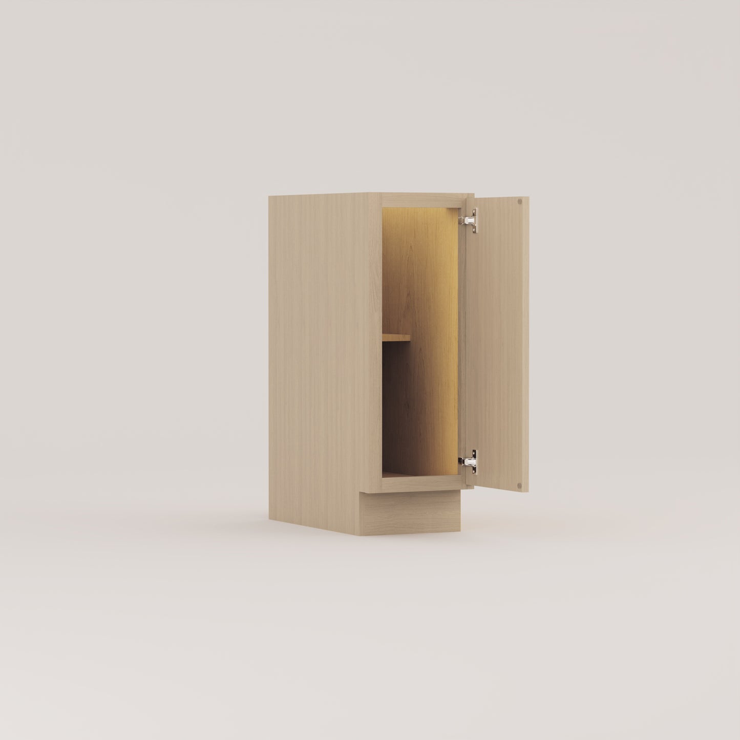 full height door base slim frame shaker cabinet rift cut white oak