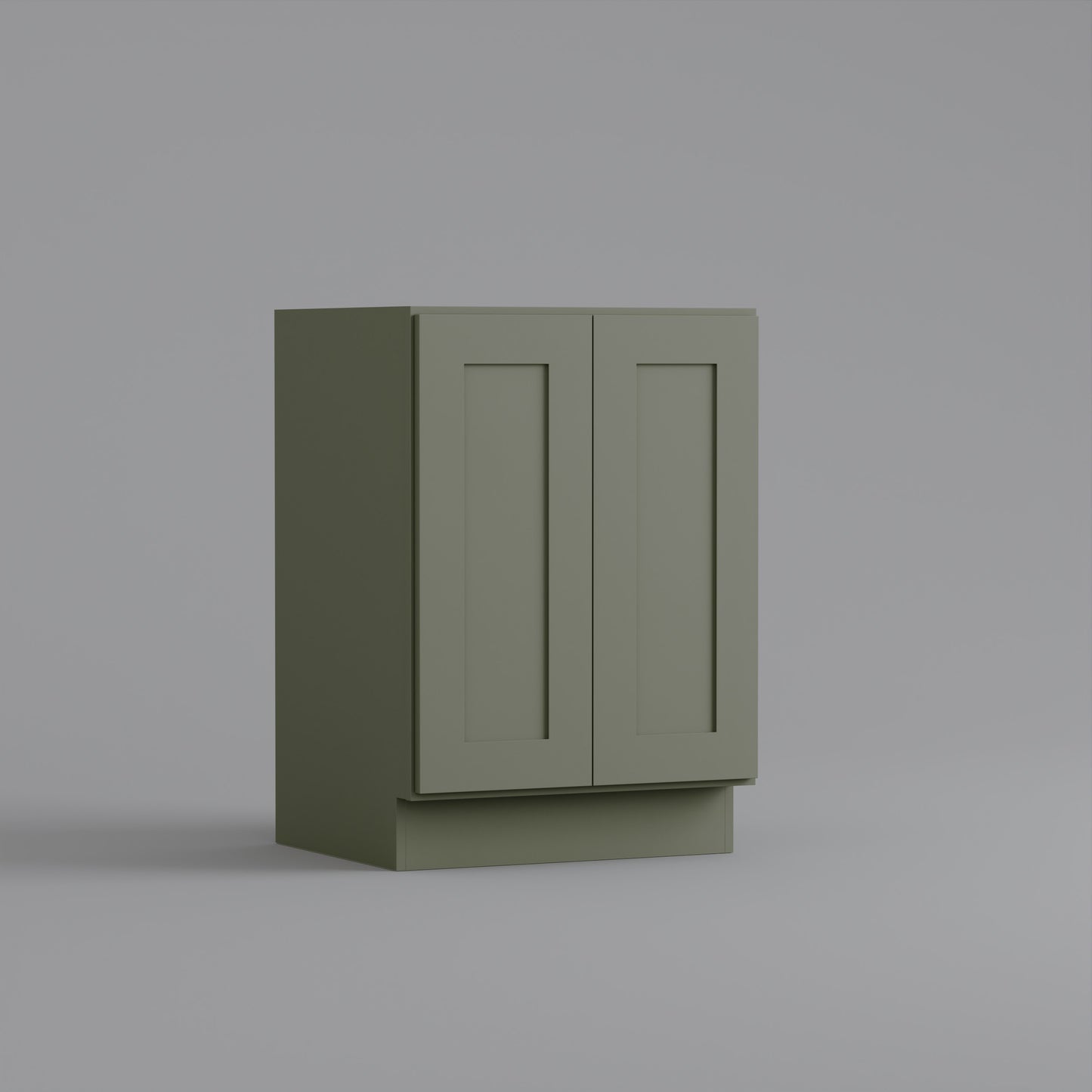 full height door vanity sink base shaker cabinet sage green 24
