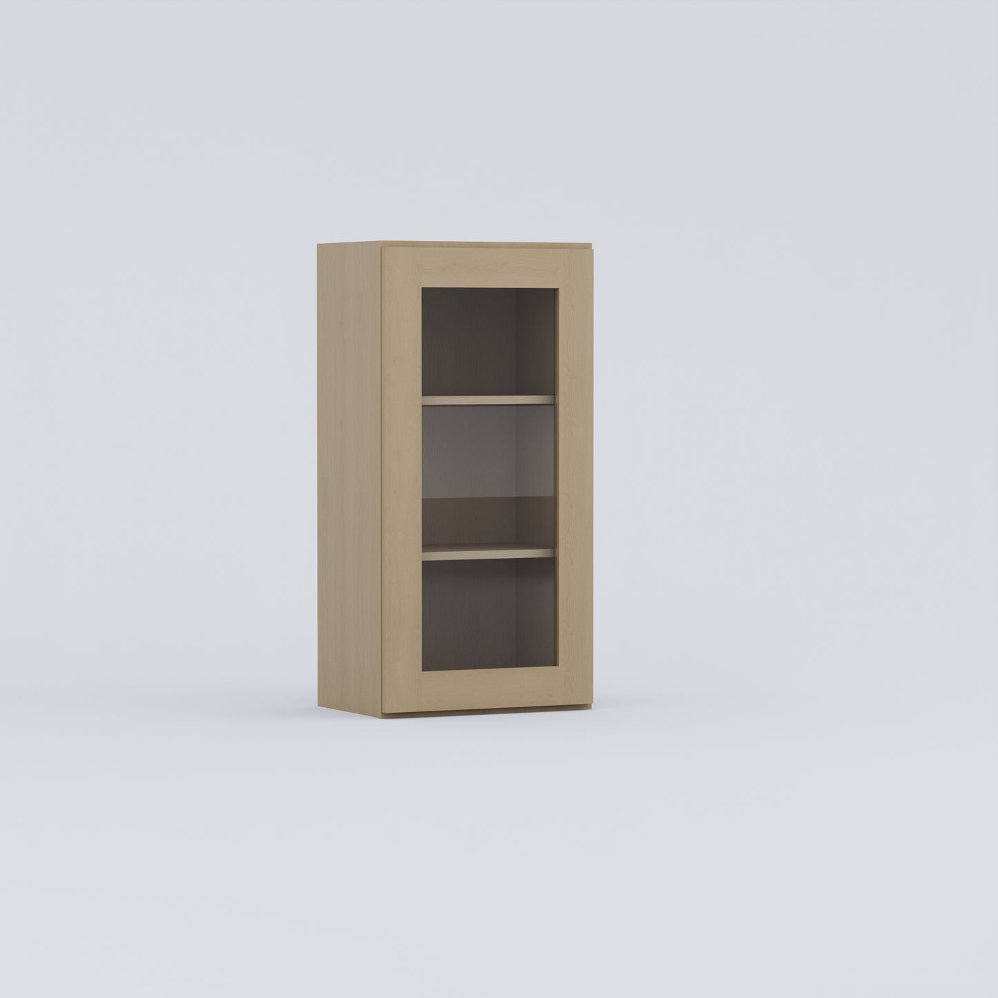 glass door shaker cabinet natural wood 1836