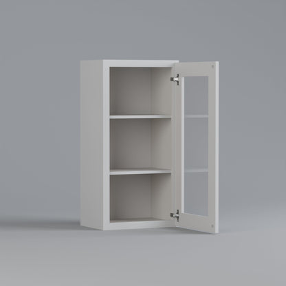 glass door shaker cabinet white 1836 open