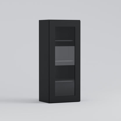 glass door shaker wall cabinet 1842 black