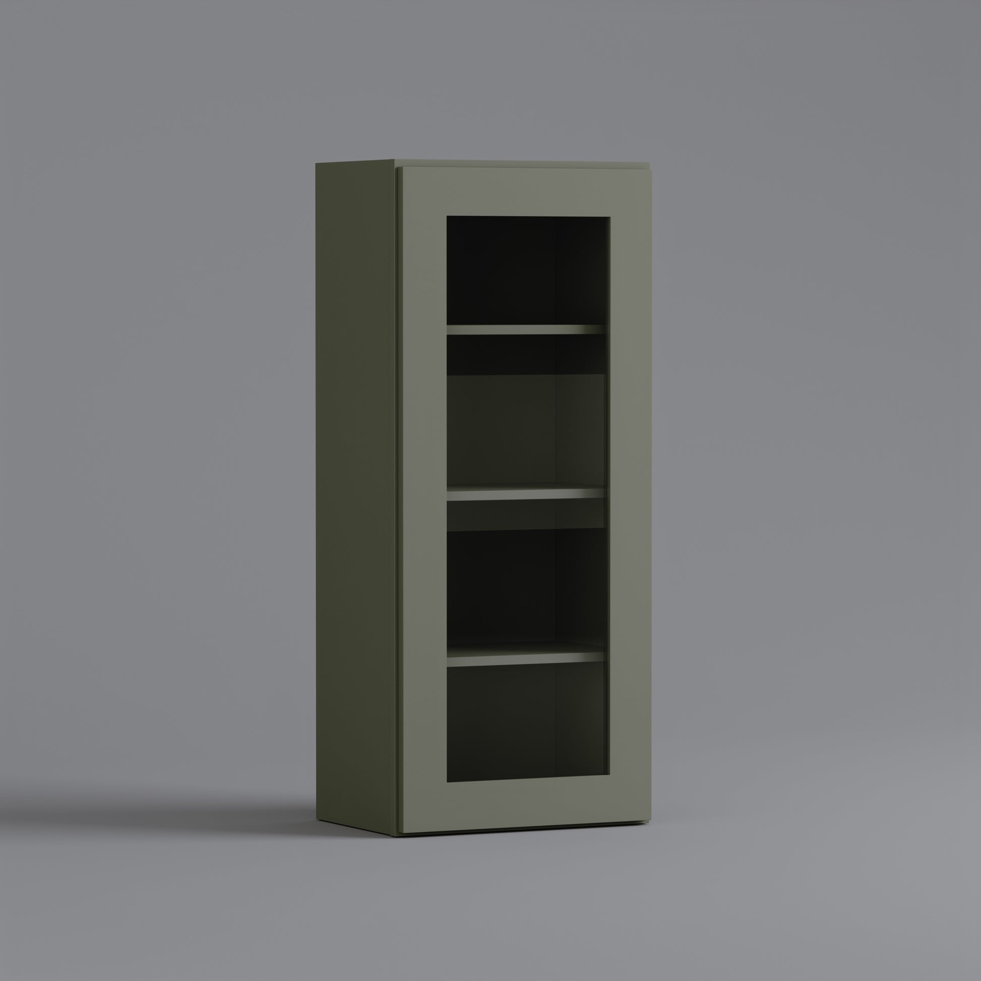 glass door shaker wall cabinet 1842 sage green