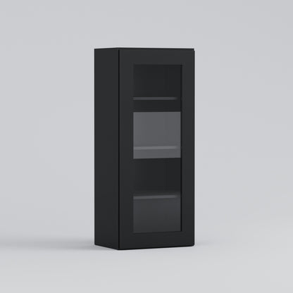 glass door shaker wall cabinet 1848 black