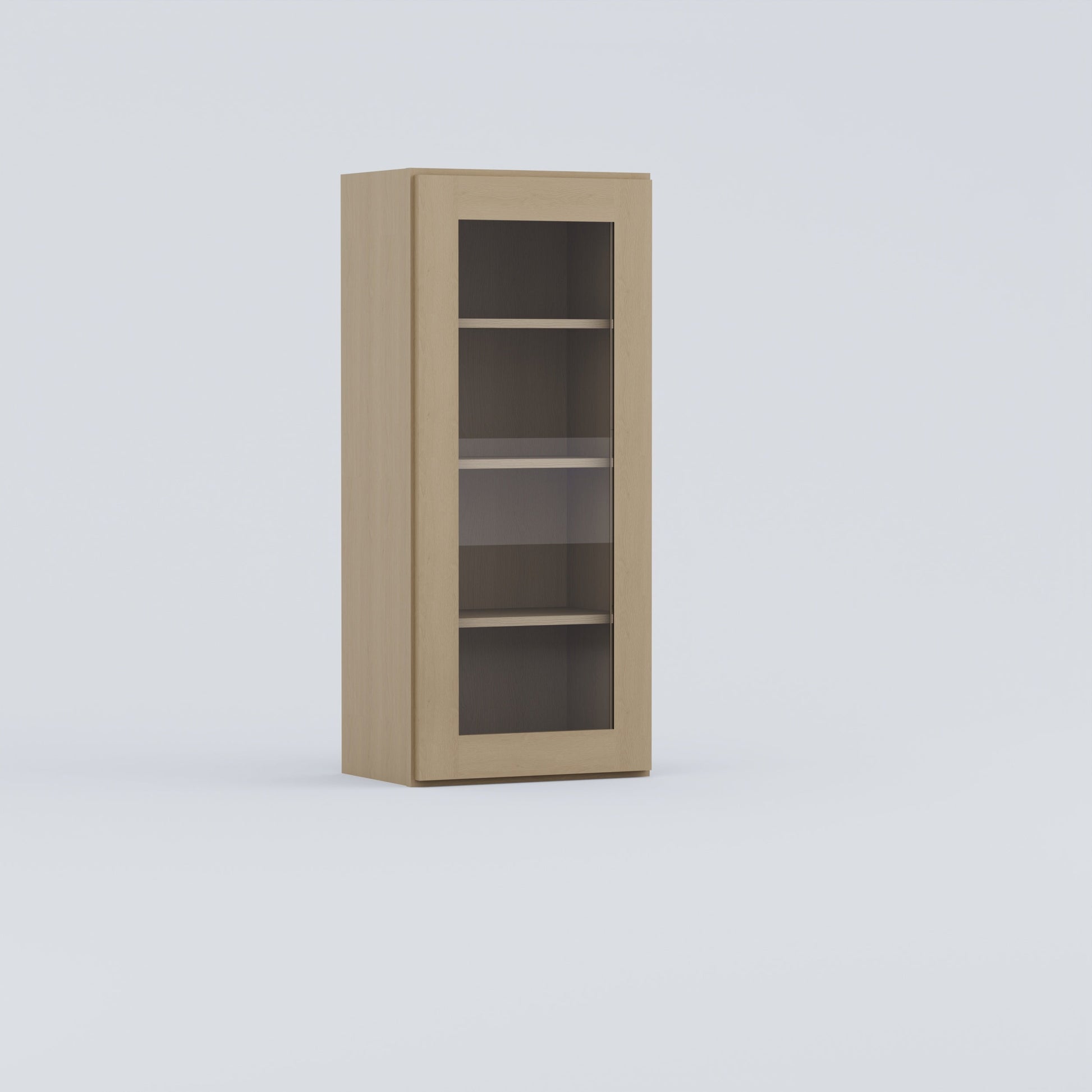 glass door shaker wall cabinet 1848 natural wood