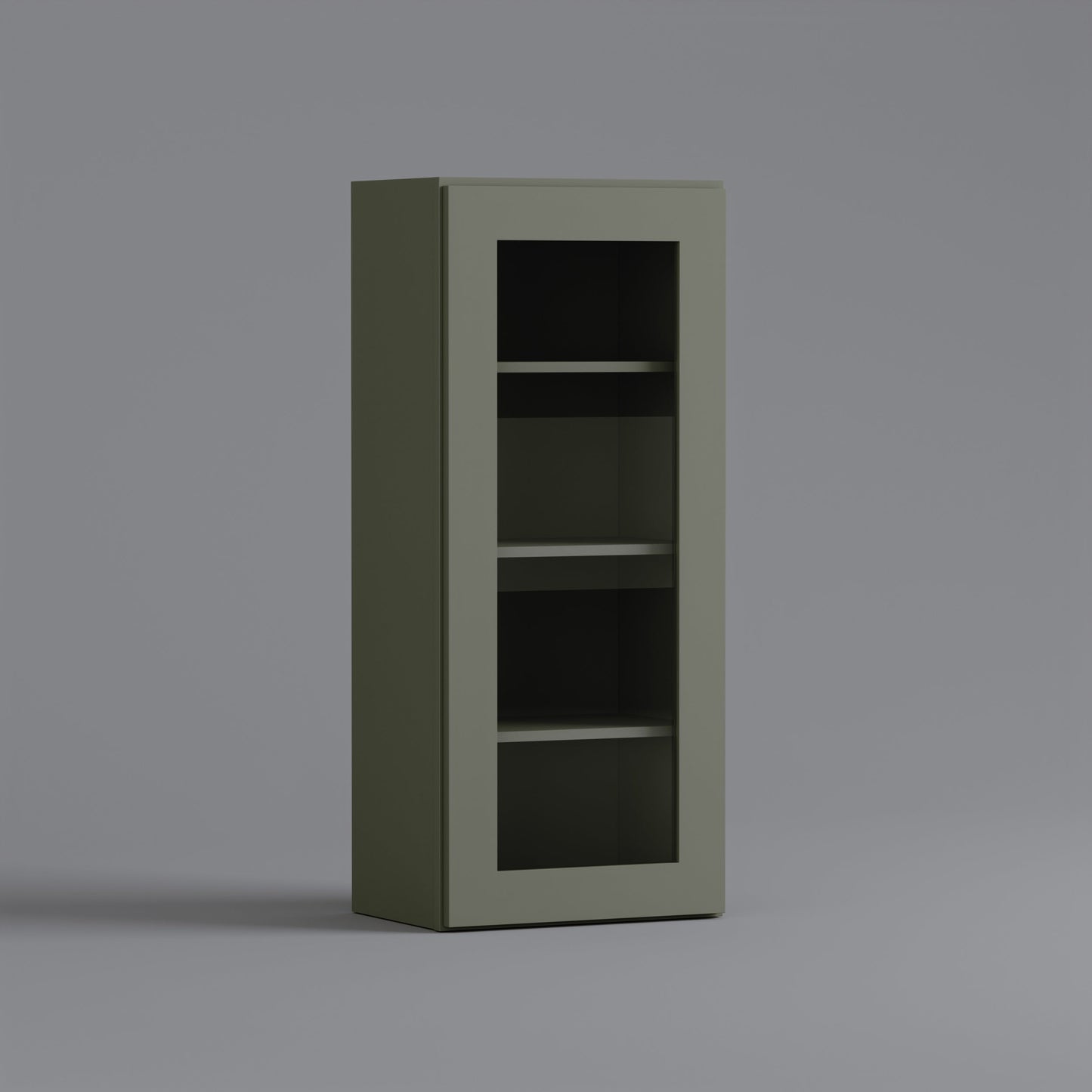 glass door shaker wall cabinet 1848 sage green