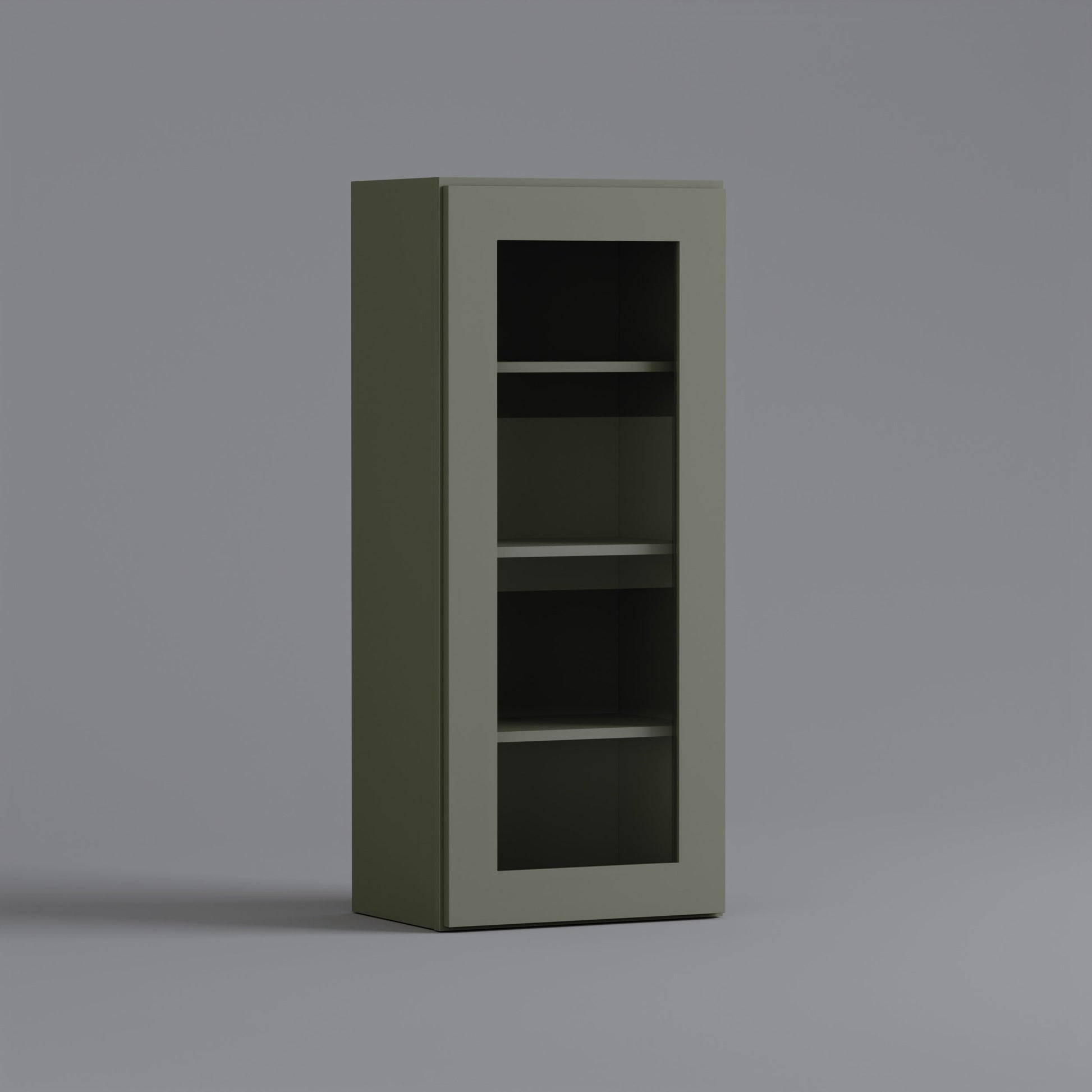 glass door shaker wall cabinet 1848 sage green