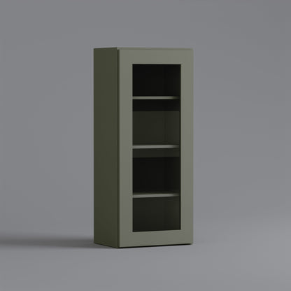 glass door shaker wall cabinet 1848 sage green