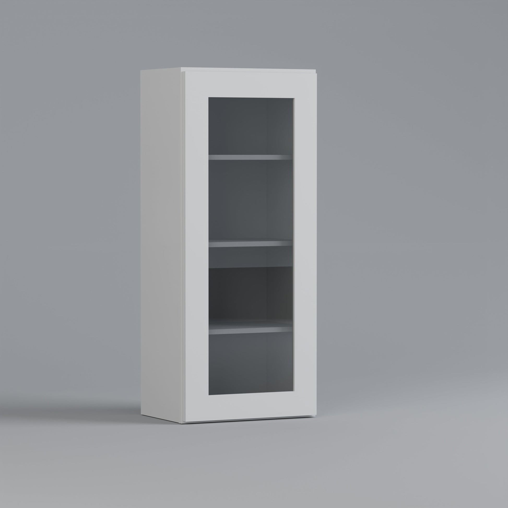 glass door shaker wall cabinet 1848 white