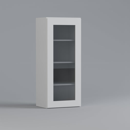 glass door shaker wall cabinet 1848 white
