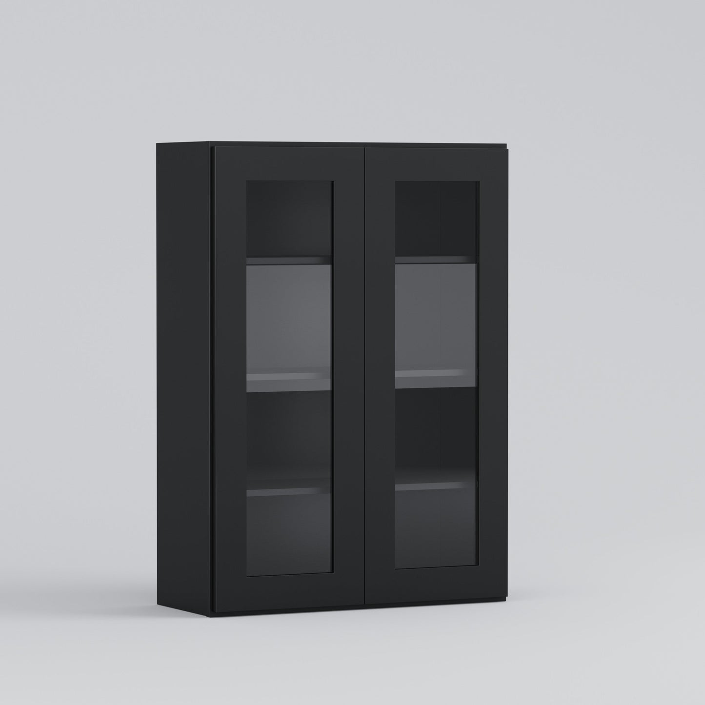 glass door shaker wall cabinet 2748 black