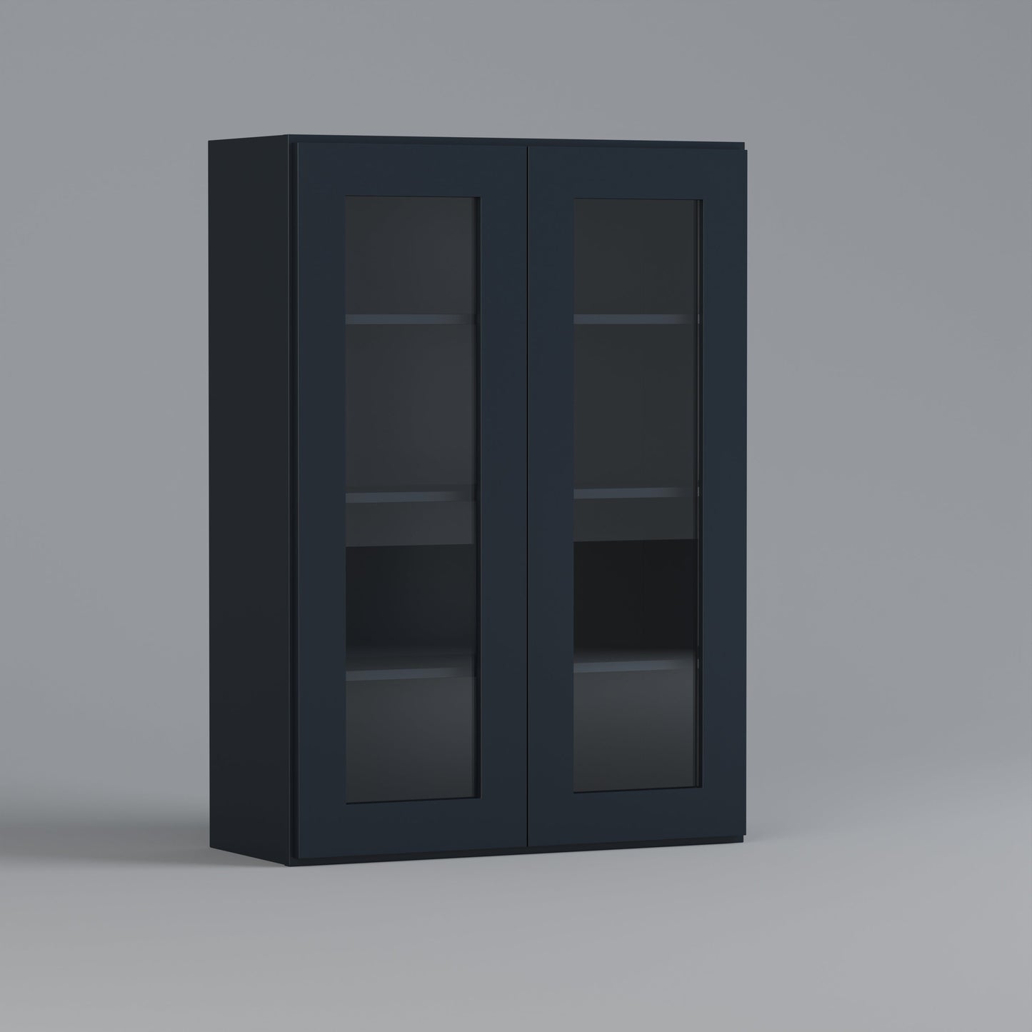 glass door shaker wall cabinet 2748 blue