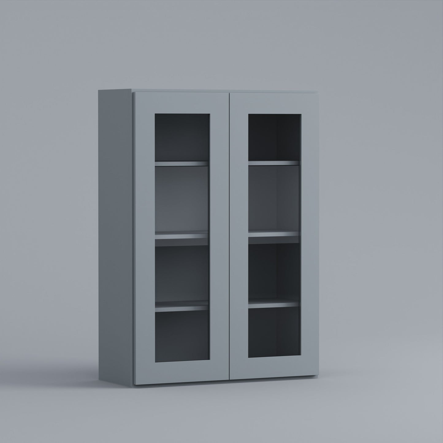 glass door shaker wall cabinet 2748 grey