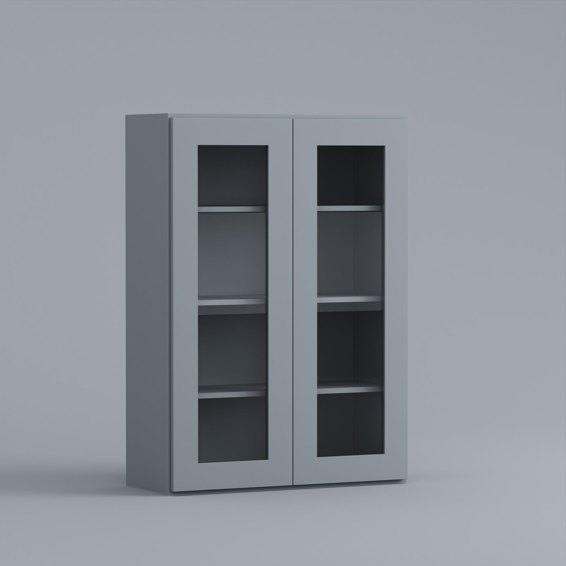 glass door shaker wall cabinet 2748 grey