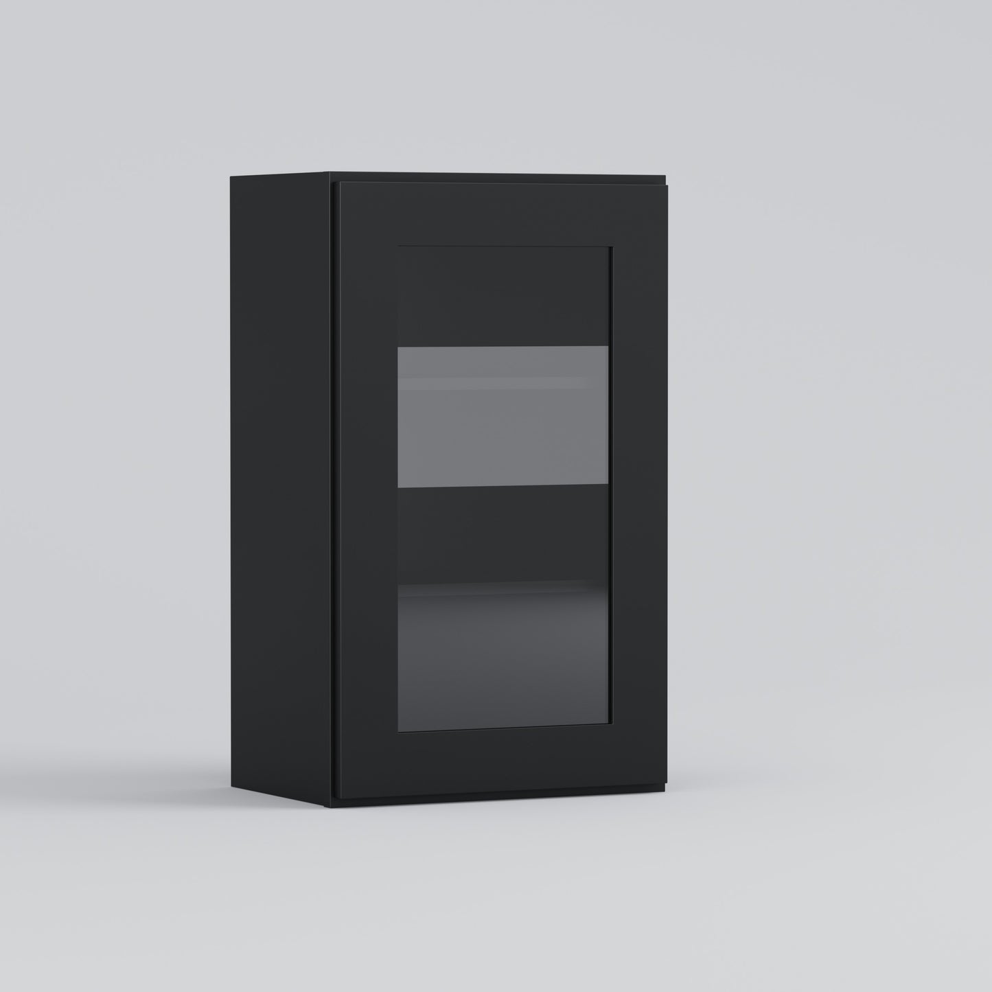 glass door shaker wall cabinet black 1830