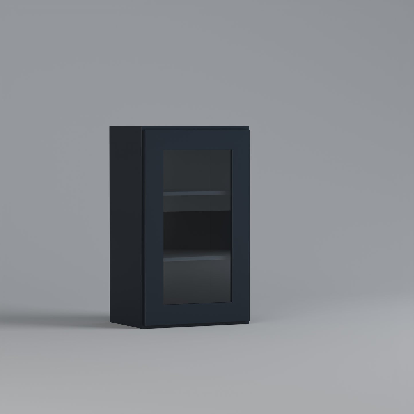 glass door shaker wall cabinet blue 1830