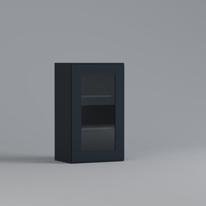 glass door shaker wall cabinet blue 1830
