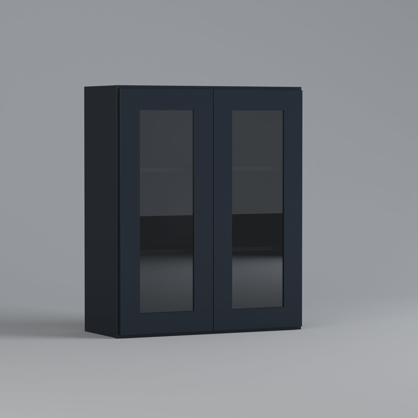 glass door shaker wall cabinet blue 3030