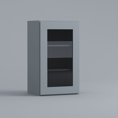 glass door shaker wall cabinet grey 1830